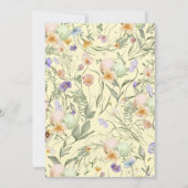 Aquarell-Frühlingsblumen-Hasen-Oster-Brunch  Einladung (Rückseite)