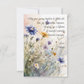 Aquarell-Frühlingsblumen-Hochzeitsglückwünsche Karte (Rückseite)