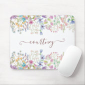 Aquarell-Frühlingsblumen personalisiert Mousepad (Mit Mouse)