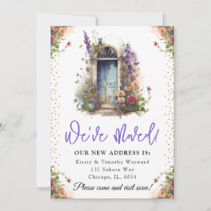 Aquarell-Frühlingsblumen-Tür Neues Zuhause Ankündigung