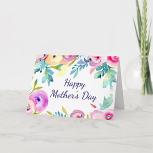 Aquarell-Frühlingsblumenrahmen individuell Karte