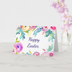 Aquarell-Frühlingsblumenrahmen kundenspezifisch Karte
