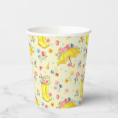 Aquarell Frühlingsdusche Papiertücher - Pappbecher (Links)