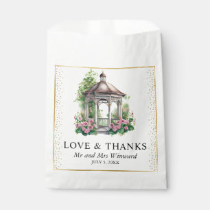 Aquarell Frühlingsgarten Pavillon Hochzeit Geschenktütchen