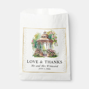 Aquarell Frühlingsgarten Pavillon Hochzeit Geschenktütchen