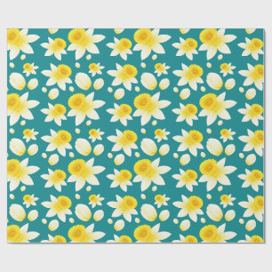 Aquarell-Frühlingsgelbe Narzissenblumen   Geschenkpapier