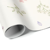 Aquarell-Frühlingswildblume Geschenkpapier (Rolleneckpunkt)
