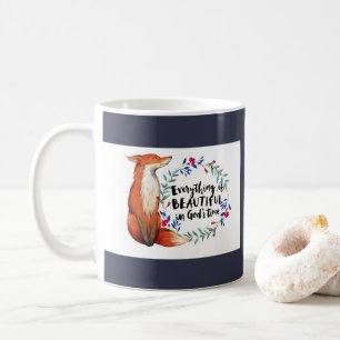 Aquarell-Fuchs-Kranz-Gottes Zeit Kaffeetasse