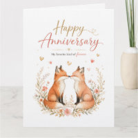 Aquarell-Fuchs-Paar-Blumenkranz-Jubiläum