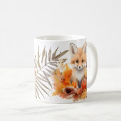 Aquarell Fuchs Rustikaler Herbst Kaffeetasse (VorderseiteRechts)