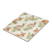 Aquarell Fuchs und Hase Wald Muster Fliese (Seite)