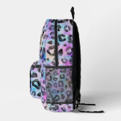 Aquarell Fuchsia Leopard Schwarze Paare Cool Bedruckter Rucksack (Rechts)