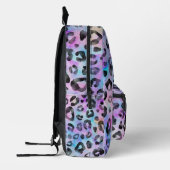 Aquarell Fuchsia Leopard Schwarze Paare Cool Bedruckter Rucksack (Links)