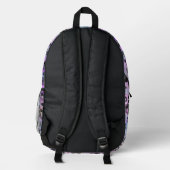 Aquarell Fuchsia Leopard Schwarze Paare Cool Bedruckter Rucksack (Rückseite)