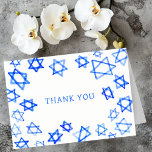 Aquarell Fun Blue Star von David Bar Bat Mitzvah Dankeskarte<br><div class="desc">Perfekt Spaß DANK YOU card zu senden nach einem Fledermaus Mitzvah, Bar mitzvah oder anderen jüdischen Feiern! Handgefertigte Aquarellkunst für Sie vorne und innen leer! Vollständig anpassbar! Klicken Sie auf "Personalisieren" oben, um den Text zu bearbeiten. Klicken Sie auf "Bearbeiten mit dem Designwerkzeug", um die Schriftart, Farben und Einstellungen anzupassen....</div>