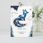 Aquarell Fun Fox Geburtstag Dankeskarte (Stehend Vorderseite)