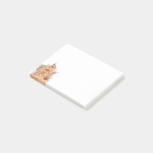 Aquarell Fun Grumpy Cat Kitten Weihnachten Post-it Klebezettel (angewinkelt)