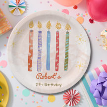 Aquarell Fünf Kerzen Kindergeburtstag