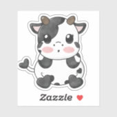 Aquarell Funny Chibi Niedlich Baby Cow Sticker (Blatt)