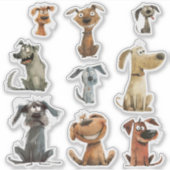 Aquarell Funny Crazy Hunde Danke Stickers Aufkleber (Vorderseite)