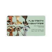 Aquarell Funny Dog Groomer Boutique Blau Adressaufkleber (Vorne)