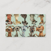 Aquarell Funny Dog Groomer Boutique Blau Terminkarte (Vorderseite)