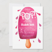 Aquarell für Pop Babydusche Einladung (Vorderseite)