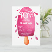 Aquarell für Pop Babydusche Einladung (Stehend Vorderseite)
