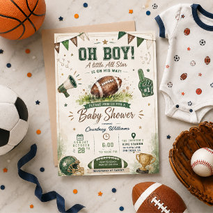 Aquarell-Fußball-Baby-Party Einladung