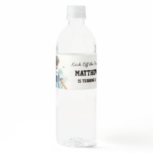 Aquarell-Fußball-Geburtstagsfeier Wasserflasche Bl