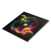 Aquarell-Galaxie-Fraktal Fliese (Seite)