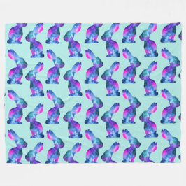 Aquarell-Galaxie-Kaninchen-Muster Fleecedecke