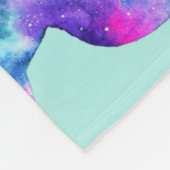 Aquarell-Galaxie-Kaninchen-Muster Fleecedecke (Ecke)