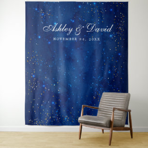 Aquarell-Galaxie Kosmische Sterne Foto Hintergrund Wandteppich