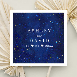 Aquarell-Galaxie Kosmische Sterne Sternenhochzeit Serviette
