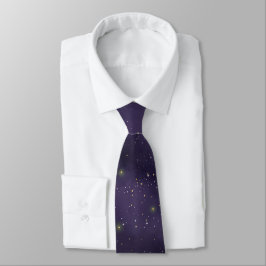 Aquarell Galaxy Universe Dunkle Lila Neck Tie Krawatte
