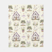Aquarell Gans Lavendel Farmhaus Fleecedecke (Vorderseite)