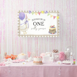 Aquarell Gänse 1. Geburtstag Willkommen Banner