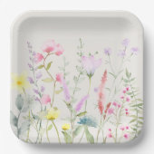 Aquarell Gänse Wildblume Kinderdusche Pappteller (Vorderseite)