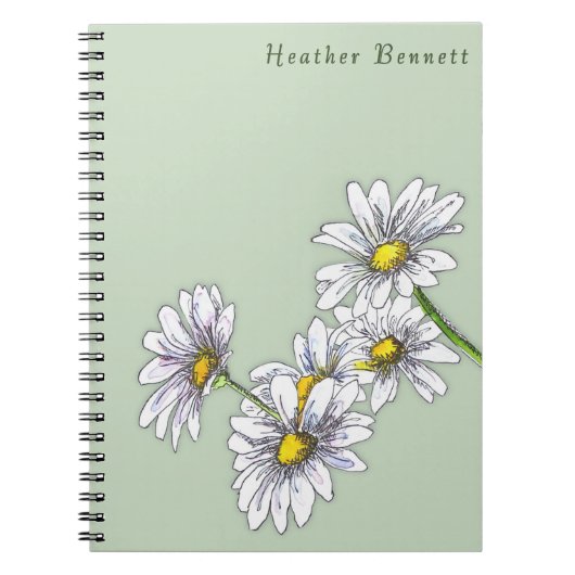 Aquarell-Gänseblümchen-Boho-Weihnachtsgeschenk Notizblock (Vorderseite)