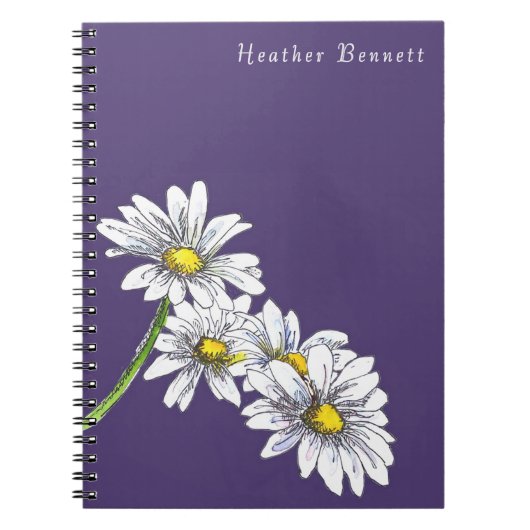 Aquarell-Gänseblümchen-Boho-Weihnachtsgeschenk Notizblock (Vorderseite)