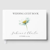 Aquarell-Gänseblümchen Elegante Florale Hochzeit Gästebuch (Vorderseite)