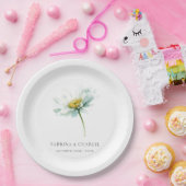 Aquarell-Gänseblümchen Elegante Florale Hochzeit Pappteller (Party)