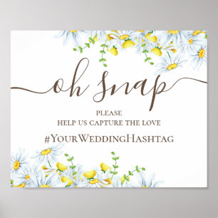 Aquarell-Gänseblümchen. Florale Hochzeit Instagram Poster