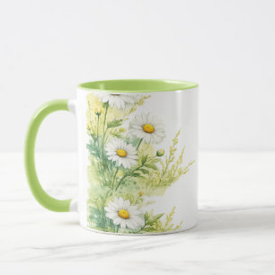Aquarell-Gänseblümchen Tasse
