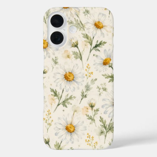 Aquarell-Gänseblümchen-Wildblumen-Botanik Case-Mate iPhone Hülle (Rückseite)