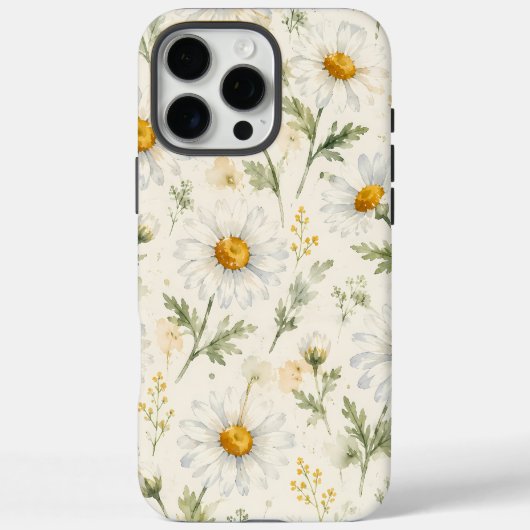 Aquarell-Gänseblümchen-Wildblumen-Botanik Case-Mate iPhone Hülle (Rückseite)