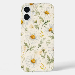 Aquarell-Gänseblümchen-Wildblumen-Botanik iPhone 16 Plus Hülle