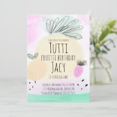 Aquarell Ganztagsfrüchte Handgezeichnetes Party Karte (Stehend Vorderseite)