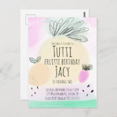 Aquarell Ganztagsfrüchte Handgezeichnetes Party Postkarte (Vorne/Hinten)